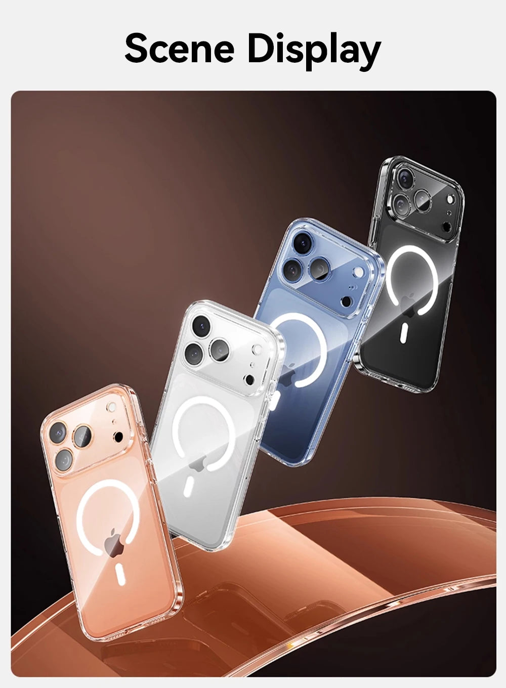 Joyroom Magnetic Case For iPhone 17 Pro Max Case Anti Yellow Transparent Cover For iPhone 17 Pro Max Wireless Charger Thin Cover Red Magic