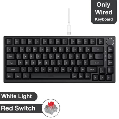 AJAZZ AK820 / AK820Pro Gaming Mechanical Keyboard 75% 82 Keys Wired Single Mode/Bluetooth Wireless Gamer Keyboard for Laptop PC Red Magic