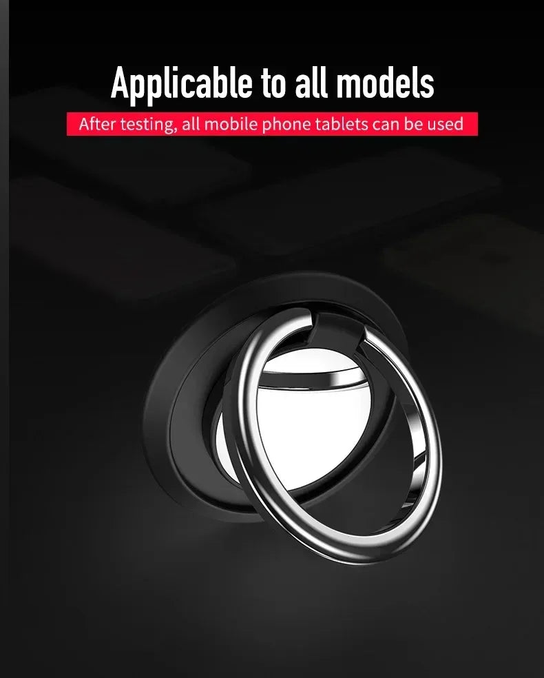 Finger Ring Holder Stand Grip 360 Rotating For Mobile Phone Car Magnetic Mount Phone Back Sticker Pad Unniversal Bracket Red Magic