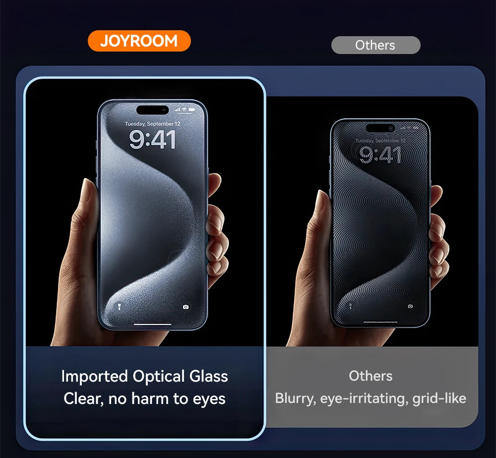 Joyroom 1/2PCS For iPhone 17 Pro Max Anti-Spy Glass Privacy Screen Protector Glass For iPhone 17 Pro 17 Air Tempered Glass Film Red Magic