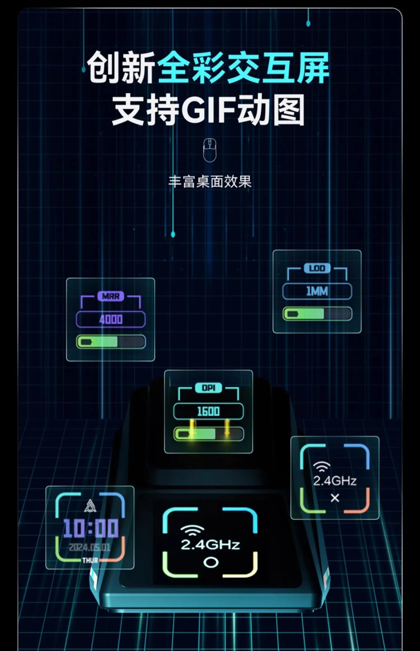 Ajazz Aj179 APEX 8k Wireless Mouse PAW3950 Sensor Three Mode Charging Base Gaming Mouse Lightweight Ergonomics 400mAh Pc Gamer Red Magic