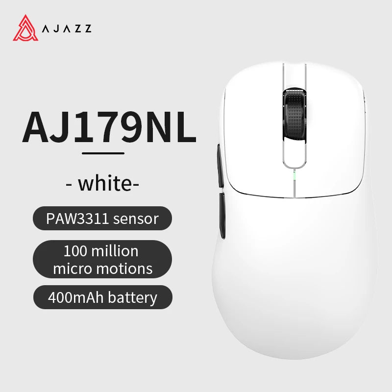 AJAZZ AJ179 PRO PAW3395 Lightweight Wired Wireless Mouse with Magnetic Charging Base Ergonomic Macro Gaming Mouse for PC Laptop Red Magic