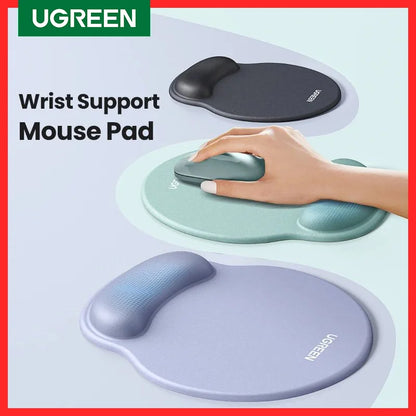 UGREEN Mouse Pad Wrist Support Ergonomic Mousepad Non-Slip Memory Foam for Office Home Computer PC Desk Fabric Mousepad Setup Lord