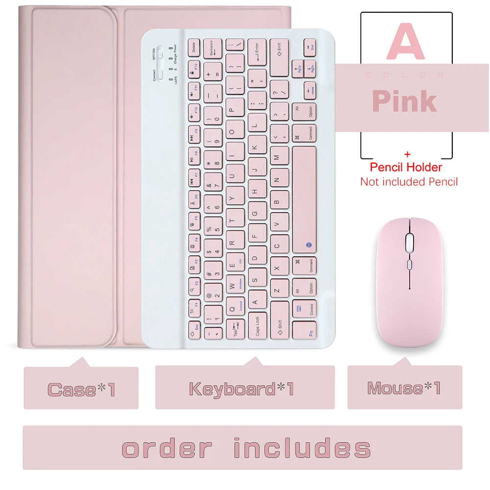 Keyboard Wireless Mouse Magic For iPad Pro 13 11 Case M4 M2 2025 M3 Air 13 11 5 4 10.2 9 8 7 Generation Case Bluetooth Keyboard Red Magic