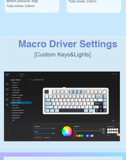 AULA F75 2.4G Wireless/Bluetooth/Wired Gaming Mechanical Keyboard RGB Customized 75% Layout OEM Profile Gasket Structure Red Magic