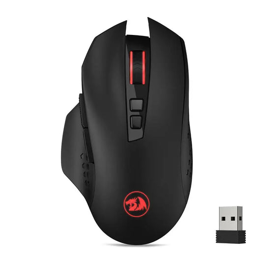 Redragon M656 Gainer Wireless Gaming Mouse, 4000 DPI 2.4Ghz Wireless Gamer Mouse w/ 5 DPI Levels, 7 Macro Buttons, Red LED Backl Red Magic