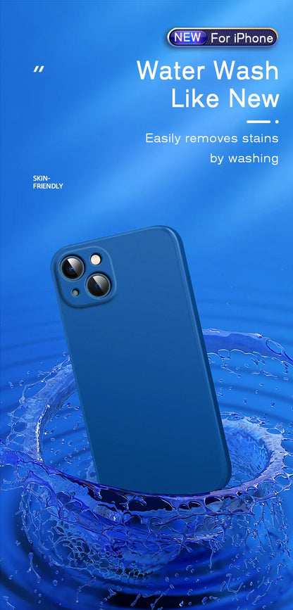 Official Phone Case For IPhone 17 Air 16 15 14 13 11 12 17 Pro Max Plus Silicone Solid Color Fall and Collision Protection Cover Red Magic