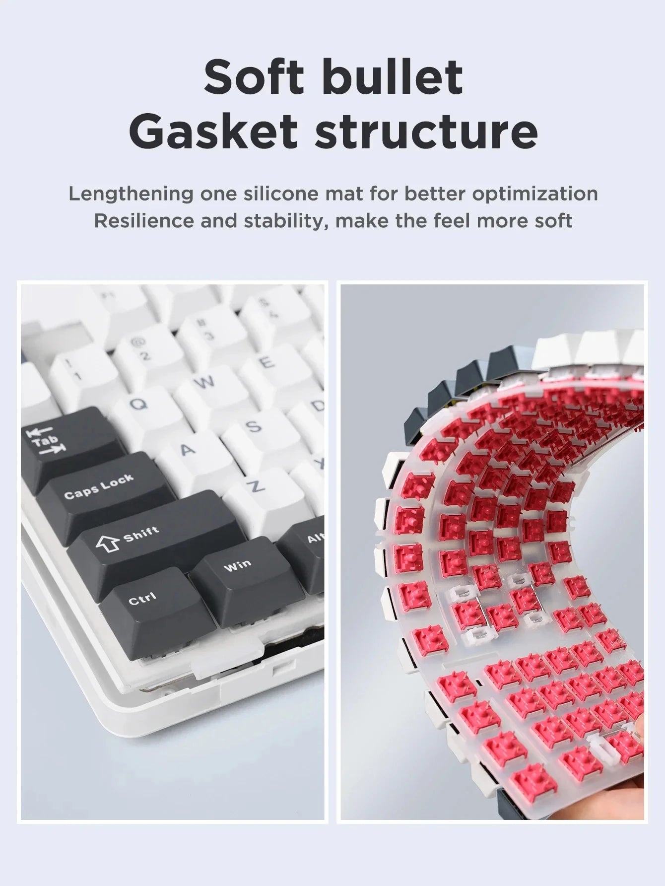 AULA F87Pro Mechanical Keyboard 2.4g/Usb/Bluetooth Tri Mode Wireless 87 Key 5 Layer Silencing Filling Suitable For Gaming+Typing Red Magic