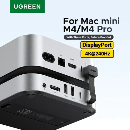 UGREEN Mac Mini Docking Station USB HUB Type-C to DP 4K240Hz M.2 NVMe SSD Slot 10Gbps SD&TF 3.5MM for Mac Mini M4 Dock & Stand Setup Lord