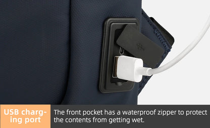 HK Slim Backpack For Men 15.6 Inch Laptop Bags Waterproof Minimalist Business Backpack With USB Charging Casual Travel Work Bag Red Magic