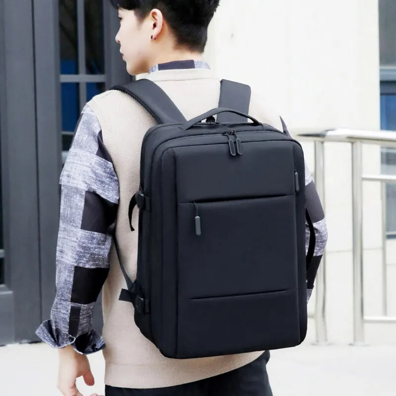Travel Backpack Men Business Backpack School Expandable USB Bag Large Capacity Laptop Waterproof Fashion Backpack Red Magic