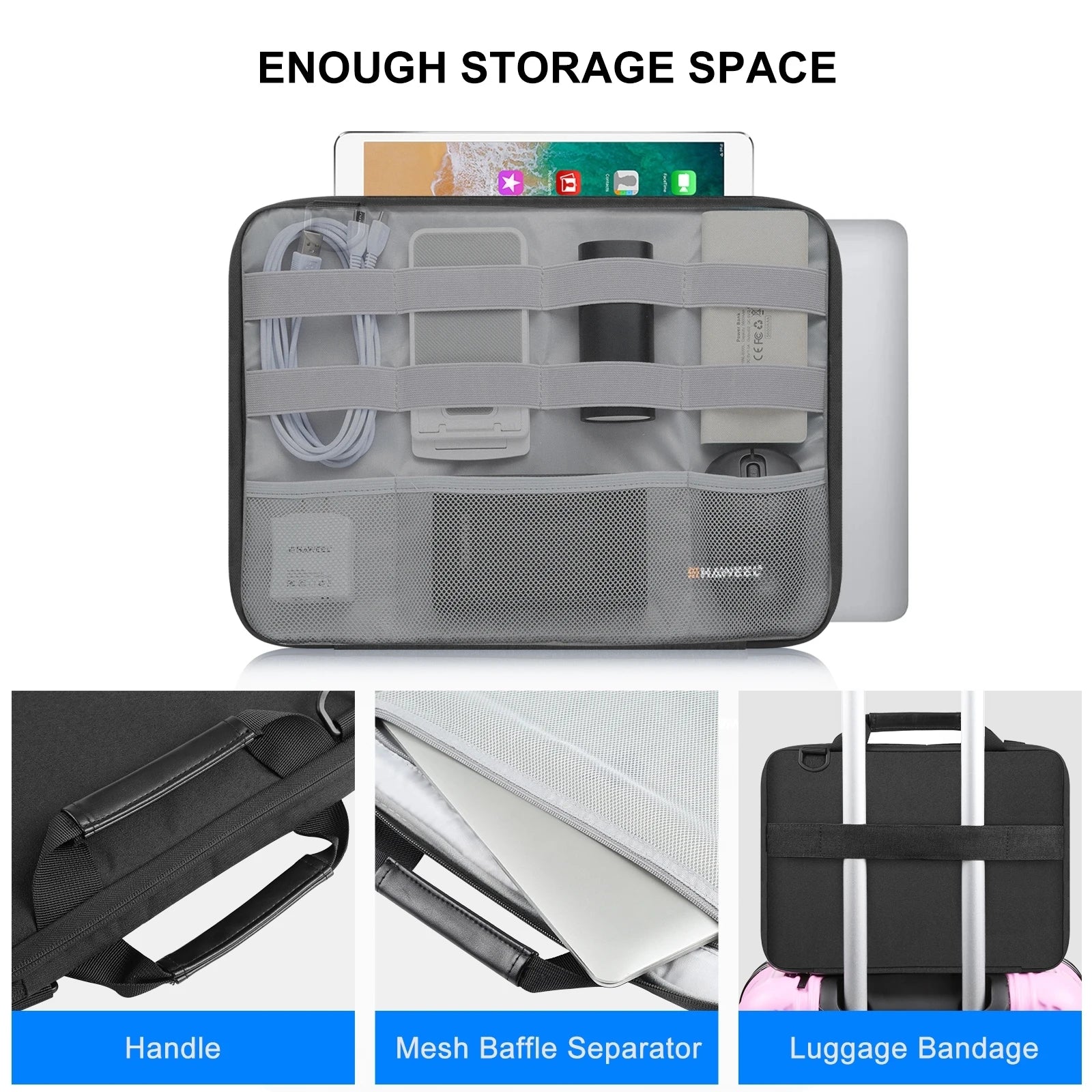 HAWEEL 13.0-14.0 inch/ 14.0-16.0 inch Briefcase Crossbody Laptop Bag For Macbook/ Lenovo/ Thinkpad/ ASUS/ HP & Other Laptop Bag Red Magic