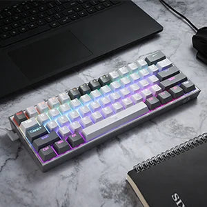 Redragon K617 Fizz 60% Wired RGB Gaming Keyboard, 61 Keys Hot-Swap Compact Mechanical Keyboard Red Switch Red Magic