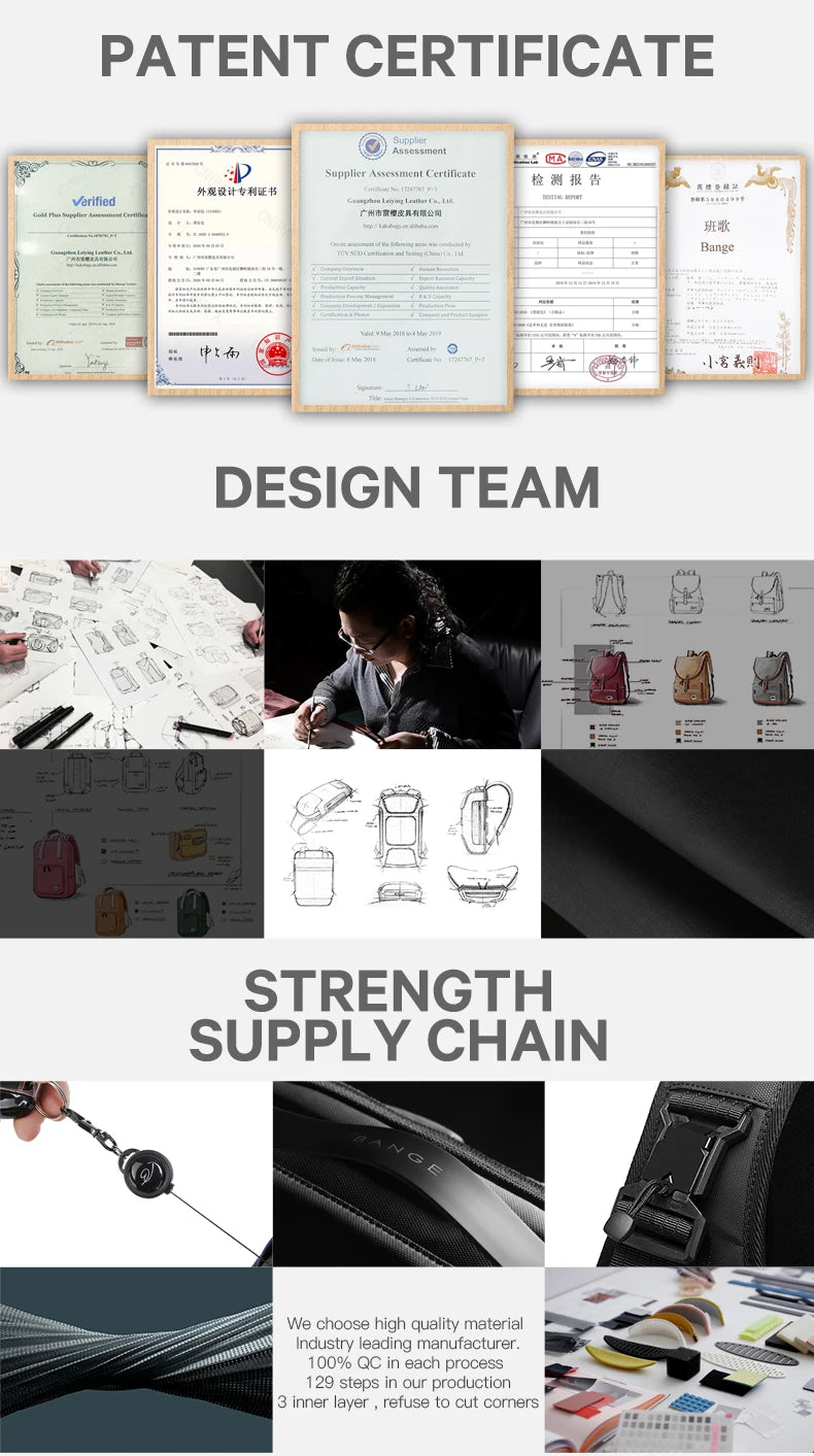 BANGE Aesthetic Men Business Backpack School Expandable USB Bag, Large Capacity 17.3 Laptop Waterproof Fashion Travel Backpack Red Magic