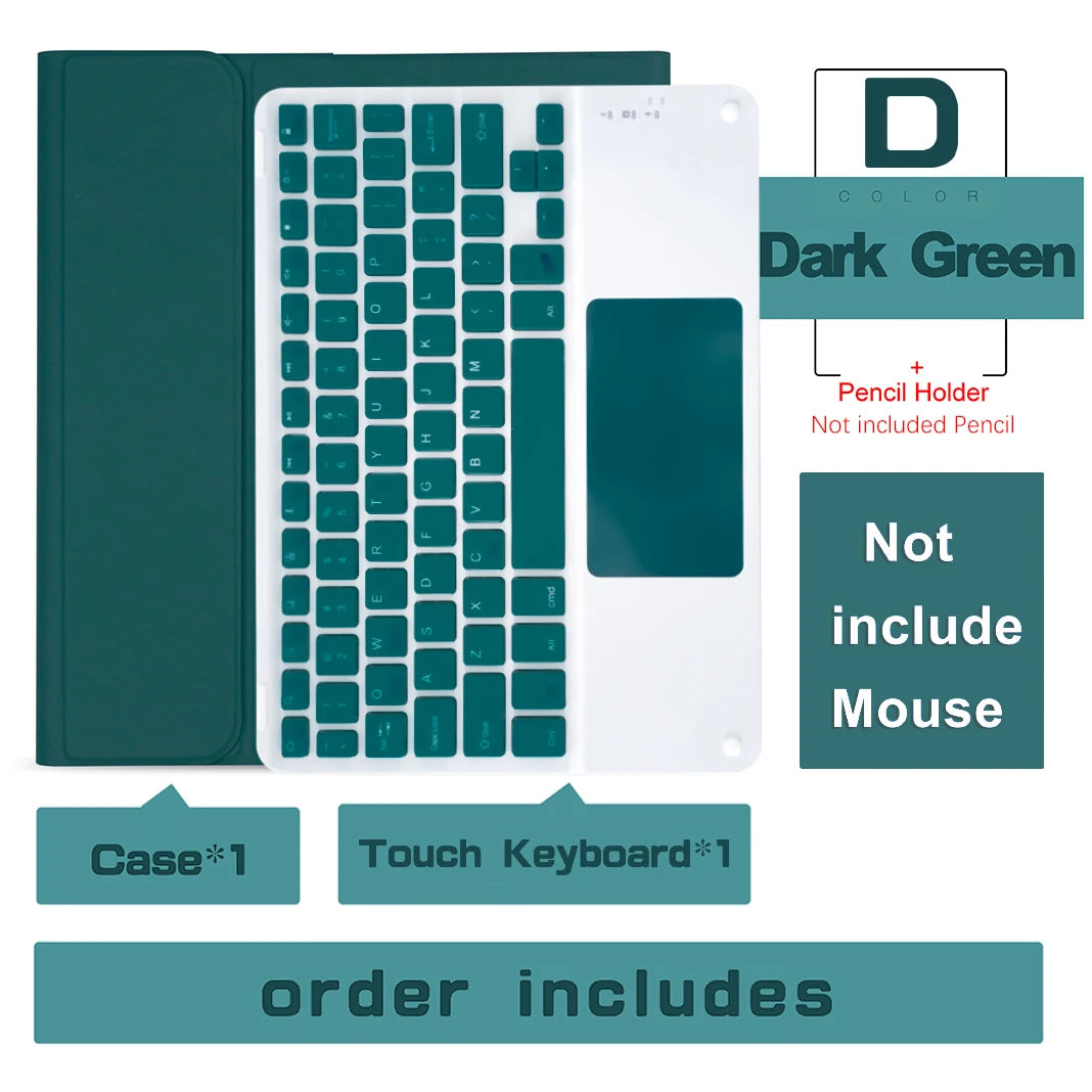 Keyboard Wireless Mouse Magic For iPad Pro 13 11 Case M4 M2 2025 M3 Air 13 11 5 4 10.2 9 8 7 Generation Case Bluetooth Keyboard Red Magic