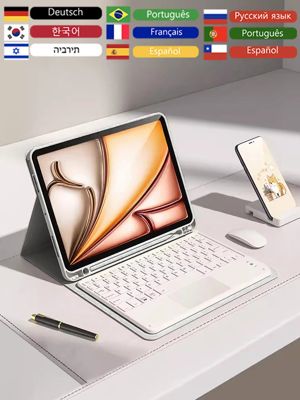 Keyboard Wireless Mouse Magic For iPad Pro 13 11 Case M4 M2 2025 M3 Air 13 11 5 4 10.2 9 8 7 Generation Case Bluetooth Keyboard Red Magic