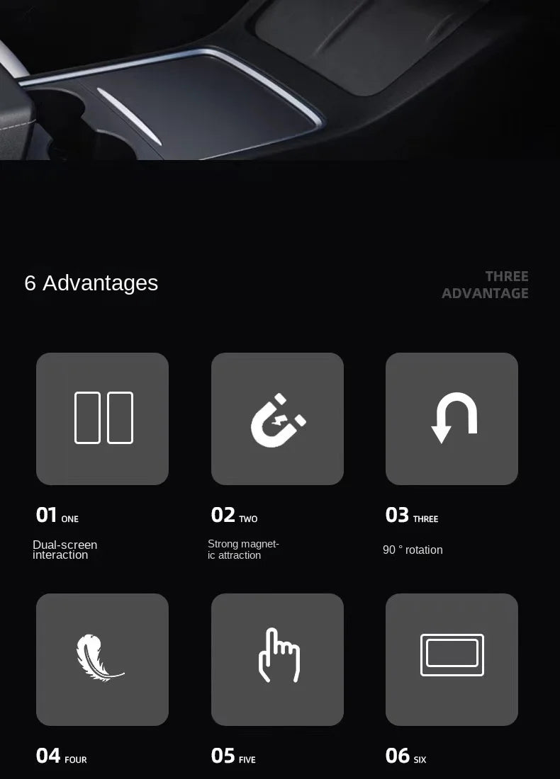 Magnetic Car Phone Holder for Tesla Model 3/Y/X/S for Magsafe IPhone 14 13 12 Metal Expansion Bracket Laptop Screen Side Mount Red Magic