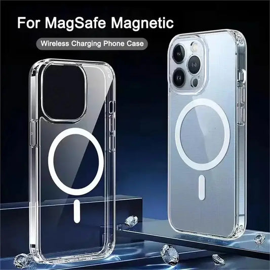 New Anti Drop For iPhone 15 14 13 12 11 Pro Max PC Material Non yellowing Magnetic Charging Anti slip Ultra thin Protective Case Red Magic