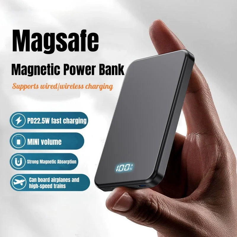 Xiaomi 500000mAh Portable Magnetic Wireless Power Bank PD22.5W Fast Charging External Battery for Magsafe For iPhone Samsung Red Magic