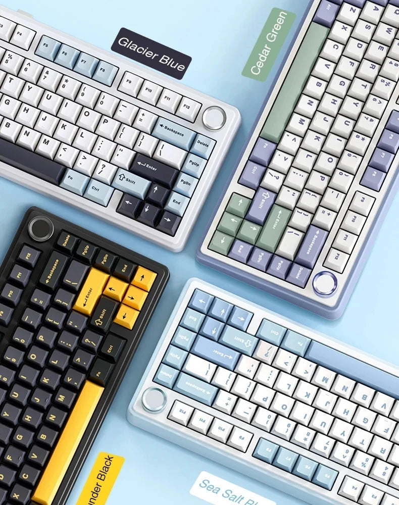 AULA F75 2.4G Wireless/Bluetooth/Wired Gaming Mechanical Keyboard RGB Customized 75% Layout OEM Profile Gasket Structure Red Magic