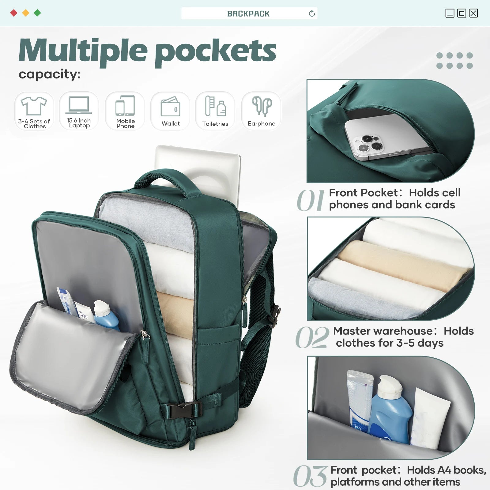 Backpack 40x30x20 Airplane, Ryanair Cabin Hand Luggage Backpack, Easyjet Laptop Backpack for Aeroplane Travel, School Backpack Red Magic