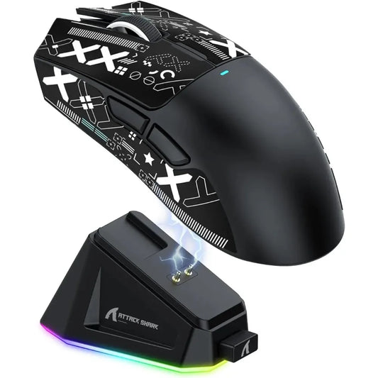 Attack Shark X11 PAW3311 Wireless Bluetooth Mouse, 2.4G 400IPS RGB PC Gaming Mouse Red Magic