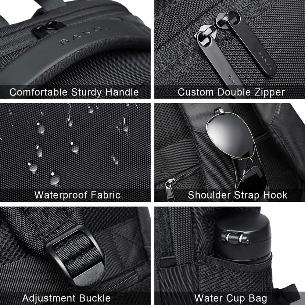 Travel Laptop Backpack Fits 15.6 Inch Laptop for Men and Women Waterproof with Side Mesh Pocket USB Charging Port Red Magic