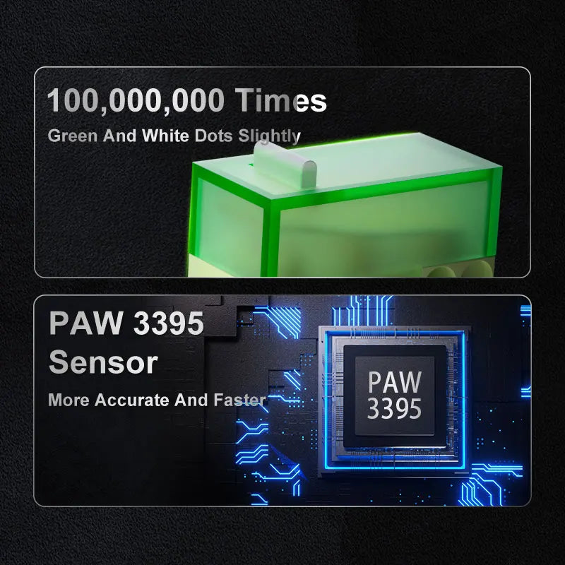 AJAZZ AJ179 PRO PAW3395 Lightweight Wired Wireless Mouse with Magnetic Charging Base Ergonomic Macro Gaming Mouse for PC Laptop Red Magic