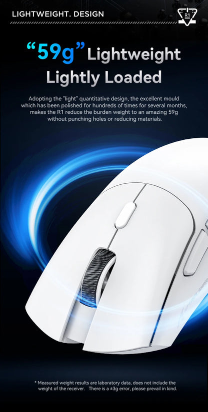Attack Shark 18000DPI Wireless Mouse, 1000Hz,PAW3311,Bluetooth Tri-mode Connection, R1 Macro Gaming Mouse Red Magic