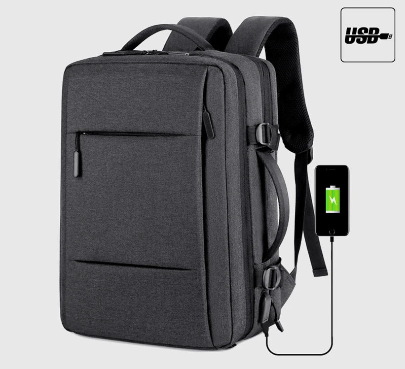 Travel Backpack Men Business Backpack School Expandable USB Bag Large Capacity Laptop Waterproof Fashion Backpack Red Magic