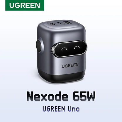 【US Plug】UGREEN 65W 30W GaN Charger Robot Design QC4.0 3.0 PPS for iPhone 17 16 15 Pro Macbook Laptops Tablet PD3.0 Fast Charg Setup Lord