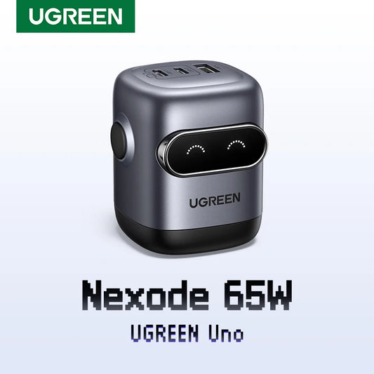 【US Plug】UGREEN 65W 30W GaN Charger Robot Design QC4.0 3.0 PPS for iPhone 17 16 15 Pro Macbook Laptops Tablet PD3.0 Fast Charg Setup Lord