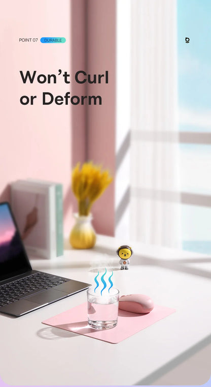 Baseus Simple Color PU Leather Mouse Mat Anti-slip Waterproof 26*21cm Mouse Pad School Supplies Office Accessories Desk Set Red Magic