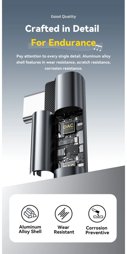 Essager L-shape Type-C to 3.5mm Jack Audio Adapter for iPhone 16 15 Samsung Lightning to 3.5mm Headphone Adapter for iPhone14 13 Red Magic